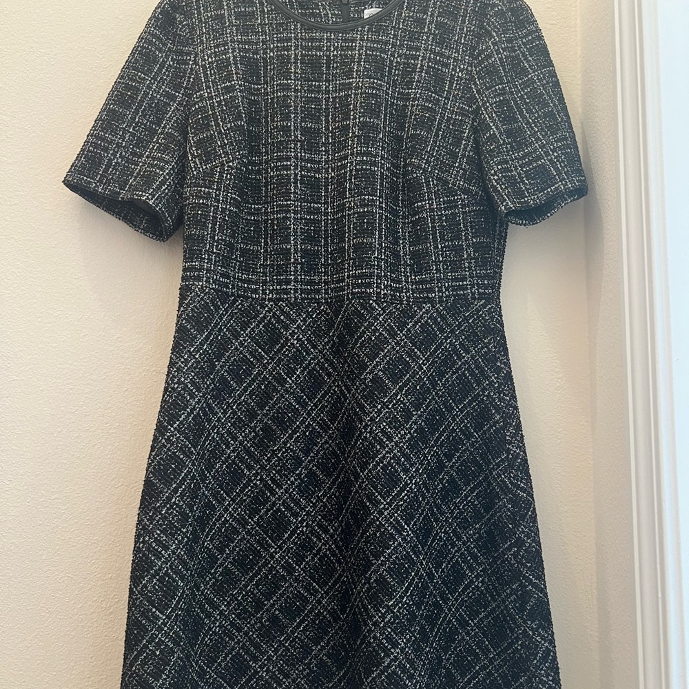 Calvin Klein Gray Puff Sleeve A-line Mini Dress